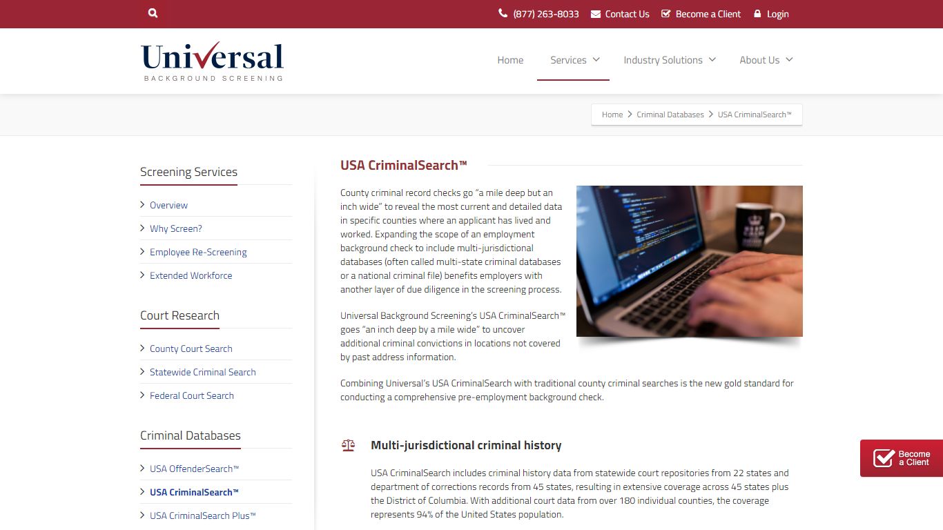 Universal Background Screening | USA CriminalSearch™