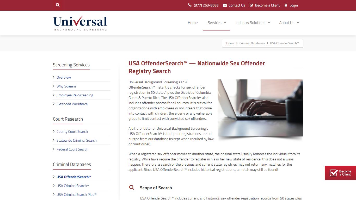 Universal Background Screening | USA OffenderSearch™